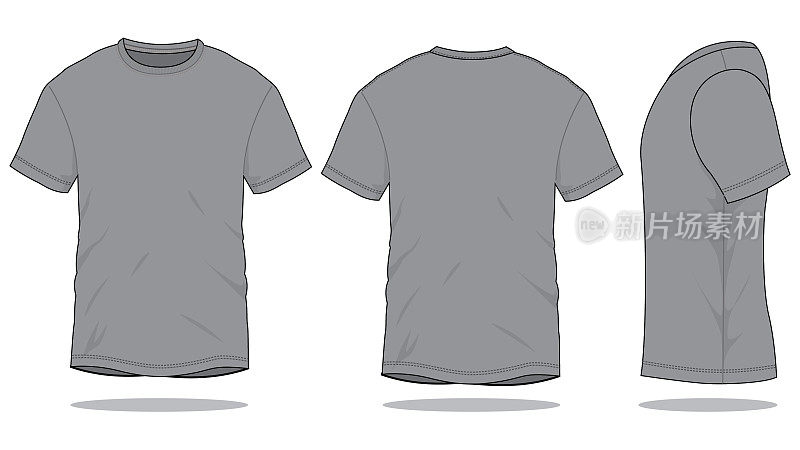 Gray T-Shirt Vector for Template